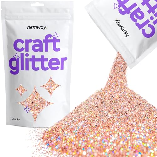Hemway Craft Glitter 100g 3,5 Unzen Chunky 1/40" 0,025" 0.6MM (Rose Gold Holographic) von Hemway