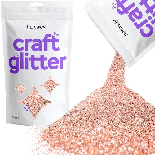 Hemway Craft Glitter 100g 3,5 Unzen Chunky 1/40" 0,025" 0.6MM (Rose Gold) von Hemway