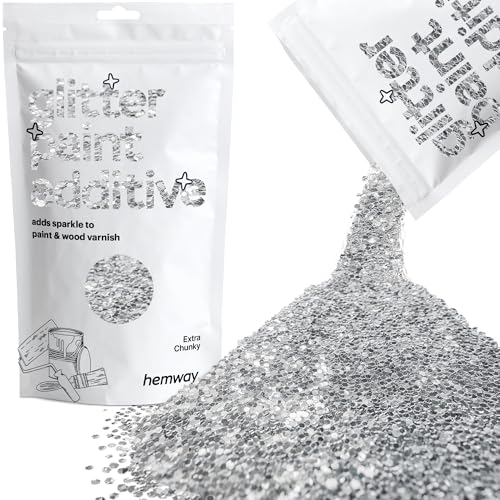 Hemway Glitter Grout Additiv (Chunky 1/40" 0,025" 0.6mm) Grout Tile Additive Fliesen Bad Nassraum Küche - Silver - 100g von Hemway