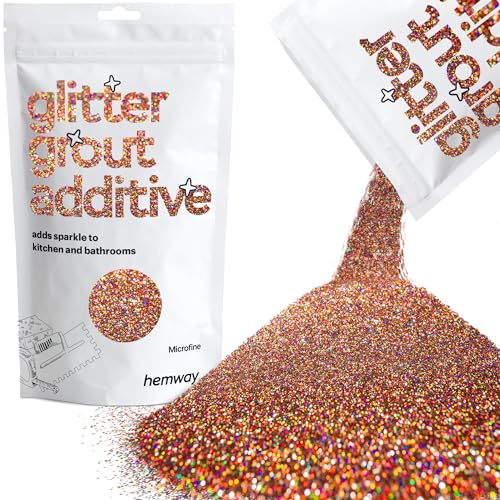 Hemway Glitter Grout Additiv (Microfine 1/256" 0,004" 0.1mm) Grout Tile Additive Fliesen Bad Nassraum Küche - Bronze Brown Holographic - 100g von Hemway