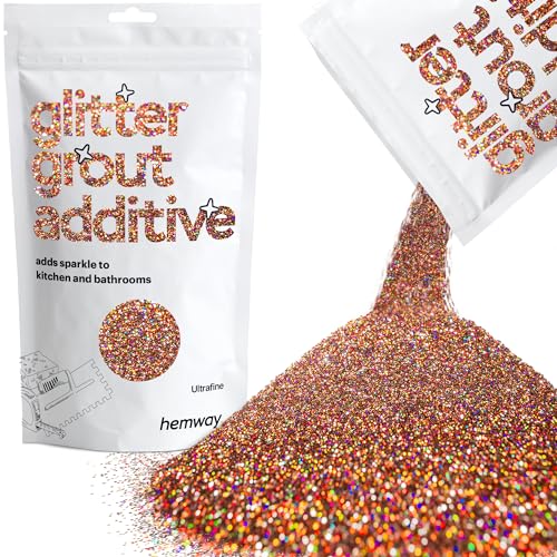 Hemway Glitter Grout Additiv (Ultrafein 1/128" 0,008" 0,2 mm) Grout Tile Additive Fliesen Bad Nassraum Küche - Bronze Brown Holographic - 100g von Hemway