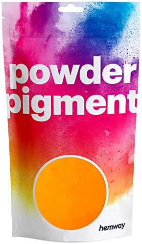 Hemway Tangerine Orange UV Fluorescent Pigment Powder Colour Luxury Sparkle Dye Metallic Pigments for Epoxy Resin, Polyurethane Paint and Cement - 50g von Hemway