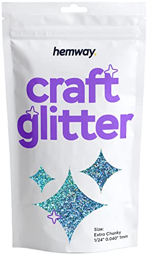 Hemway Ocean Blue Craft Glitter Chunky 1/40" 0,025" 0.6MM für Kunsthandwerk Tumblers Papier Glasdekorationen Verschönern von Hemway