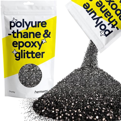 Hemway | Polyurethan und Epoxid-Glitter - CHUNKY - 1/40" 0,025" 0,6 mm - Schwarz / 100g von Hemway