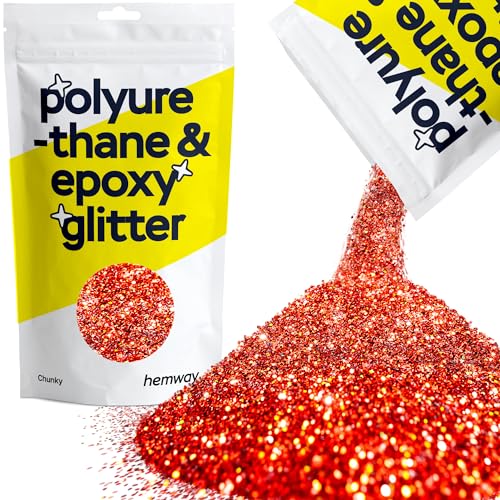 Hemway | Polyurethan und Epoxid-Glitter - CHUNKY - 1/40" 0,025" 0.6mm - Red Holographic / 100 g von Hemway