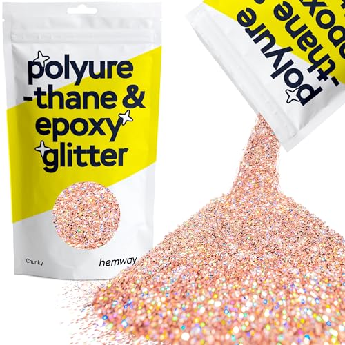 Hemway | Polyurethan und Epoxid-Glitter - CHUNKY - 1/40" 0,025" 0.6mm - Rose Gold Holographic / 100 g von Hemway