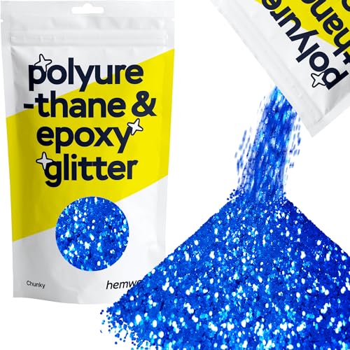 Hemway | Polyurethan und Epoxid-Glitter - CHUNKY - 1/40" 0,025" 0.6mm - Sapphire Blue / 100 g von Hemway