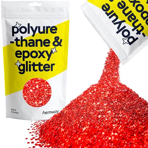 Hemway | Polyurethan und Epoxid-Glitter - EXTRA CHUNKY - 1/24" 0,040" 1mm - Rot / 100g von Hemway