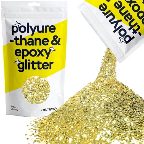 Hemway | Polyurethan und Epoxid-Glitter - EXTRA CHUNKY - 1/24" 0,040" 1mm - Sand Gold / 100 g von Hemway