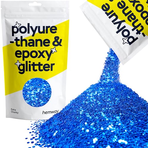 Hemway | Polyurethan und Epoxid-Glitter - EXTRA CHUNKY - 1/24" 0,040" 1mm - Sapphire Blue / 100 g von Hemway