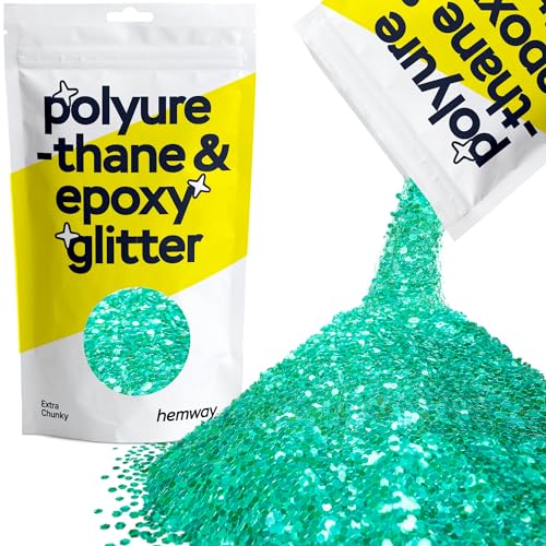Hemway | Polyurethan und Epoxid-Glitter - EXTRA CHUNKY - 1/24" 0,040" 1mm - Türkis / 100 g von Hemway