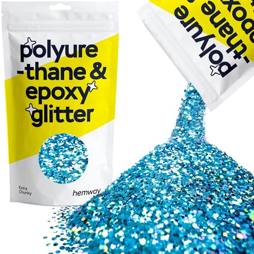 Hemway | Polyurethan und Epoxid-Glitter - Extra Chunky - 1/24" 0,040" 1mm - Ocean Blue Holographic / 100 g von Hemway