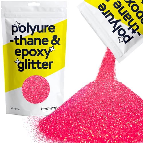 Hemway Polyurethan und Epoxid-Glitter - MICROFINE- - 1/256" 0,004" 0,1 mm (Fluorescent Pink) für Kunst und Gewerbe, No Bleed, Dekoration, Tumblers, Kunstwerk, Boden, Handwerk - 100g von Hemway