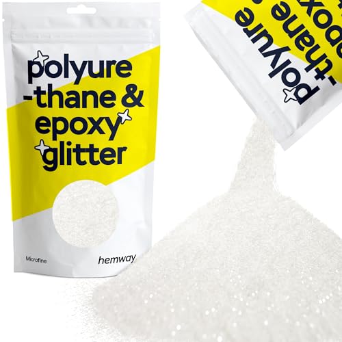 Hemway | Polyurethan und Epoxidharz Glitter - MICROFINE- - 1/256" 0,004" 0,1mm - Crystal Diamond White / 100 g von Hemway