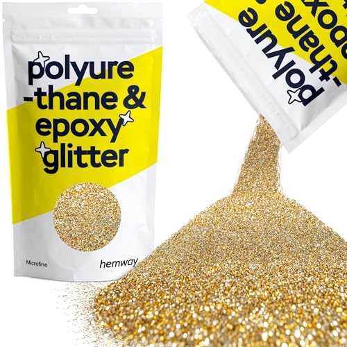 Hemway | Polyurethan und Epoxidharz Glitter - MICROFINE- - 1/256" 0,004" 0,1mm - Gold Silber / 100 g von Hemway