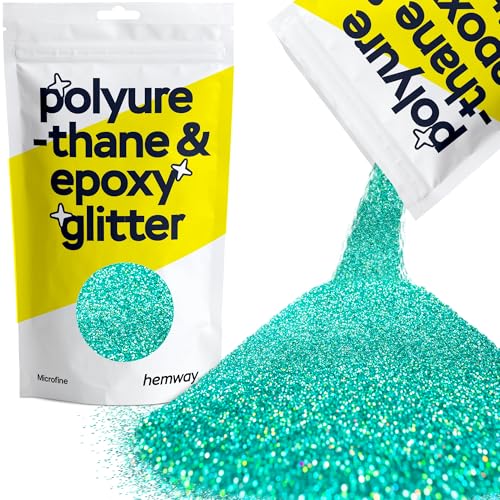 Hemway | Polyurethan und Epoxidharz Glitter - MICROFINE- - 1/256" 0,004" 0,1mm - Türkis Holographic / 100 g von Hemway