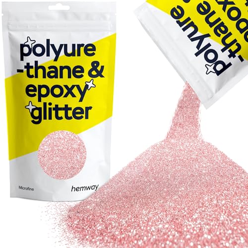 Hemway Polyurethan und Epoxidharz Glitter - Mikrofeine 1/256" 0,004" 0,1mm - Licht Rose Gold / 100 g von Hemway