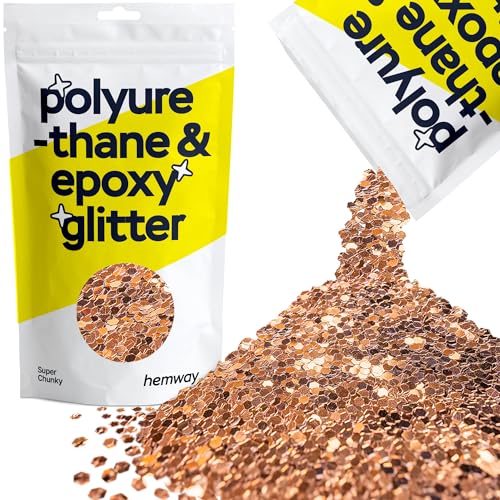 Hemway Polyurethan & Epoxidharz-Glitzer 100g / 3.5oz Metallischer Kristallflockenzusatz für Bodenbeläge, Schmuck, Becher, Glaspigment - Super Chunky (1/8" 0.125" 3mm) - Bronze Braun von Hemway