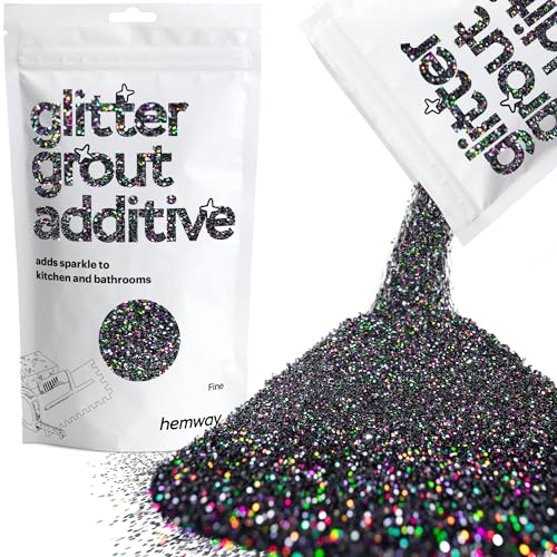 Hemway Schwarz Holographische Glitter Grout Tile Additive 100g Fliesen Bad von Hemway