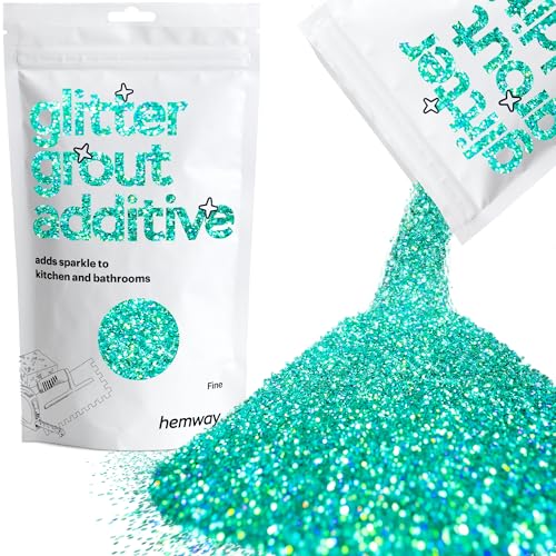 Hemway Turquoise Holographic Glitter Grout Tile Additive 100g Fliesen Bad von Hemway