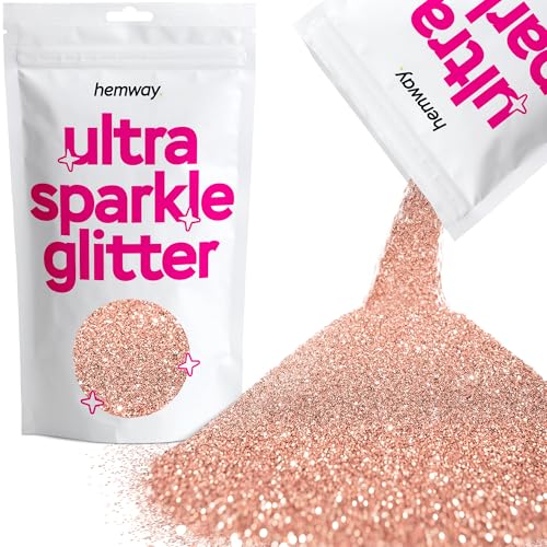 Hemway Ultra-Schein-Glitter Rose Gold 100g / 0,35 Unzen Multi-Purpose-Epoxidharz-Kunsthandwerk Kosmetik Sicher Körperbehaarung Gesicht Nagel Hochzeit Kunst Schönheit Tumblers Blumen Dekoration Powder von Hemway