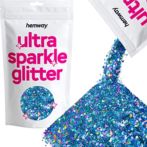 Hemway | Ultra Sparkle Mixed Festival Glitter - 100g / Silver Blue Ice Holographic von Hemway