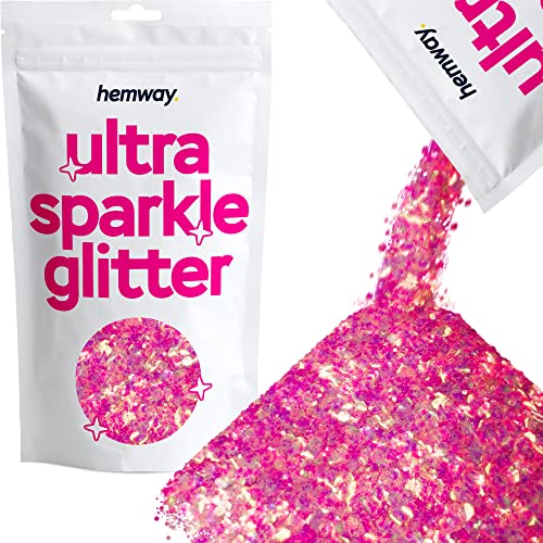 Hemway Unicorn Hellrosa Mix Glitter Chunky Multi Purpose-Staub-Puder Kunsthandwerk Weinglas Dekoration Hochzeit Blumen Kosmetik Gesicht Augenkörper Nai - 100g von Hemway