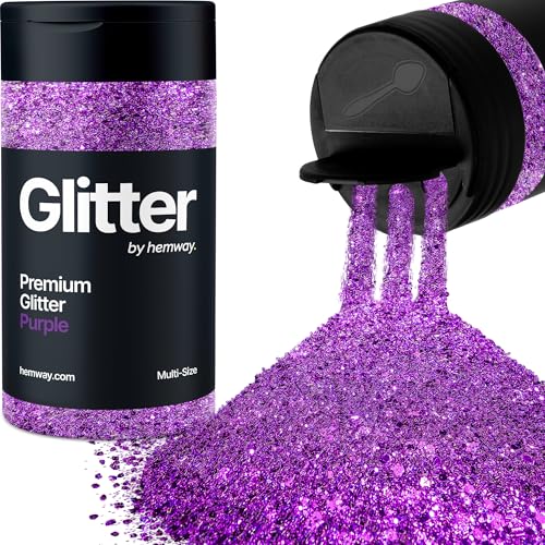 Hemway Violett 5 Größe Glitzer Mischen 120g/4.2oz Fein Grob Metallisch Harz Handwerk Multi-Größe Glitzer Paillette Shaker für Epoxid, Haare Gesicht Körper Auge Nagel Kunst Festival Party von Hemway