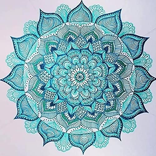 Henair 5D Diamond Painting Full Drill Set Blaue Blume DIY Diamant Painting Bilder Mandala-Blume Malen Nach Zahlen Diamant Cross Stitch Stickerei Malerei Kits Arts Craft Für Home Wand-Decor 30x30cm von Henair