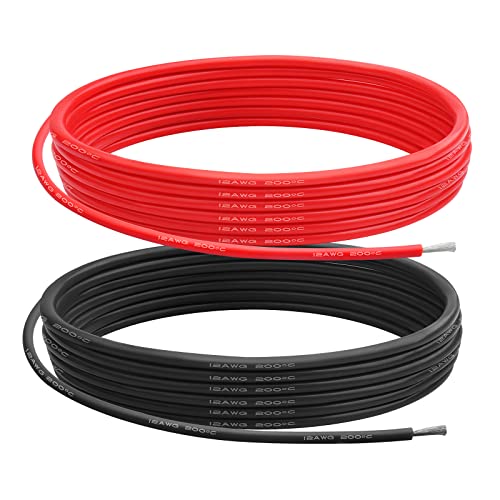 12AWG 3.4 mm² Silikondraht Elektrisches Kabel 6m - (3m Rot + 3m Schwarz) 12 Gauge 680 Litzen 0.08mm Verzinnten Kupferadern Flexibel und Weich für Arduino-Projekte/RC-Autos/Boote von Henakmsl