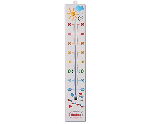 Henbea - Großes Klassenthermometer, für drinnen und draußen - Riesen-Thermometer von Henbea