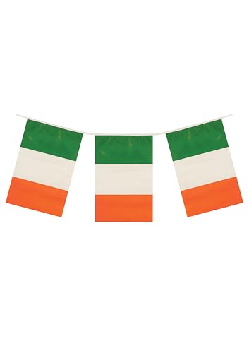 Henbrandt Irland Flagge Wimpelkette 4M Irische Girlande mit 11 Stück für St. Patrick’s Day Dekorationen Banner EIRE Fahne Rechteckig Ammer in Grün Weiß und Orange Flaggenschnur Deko von Henbrandt