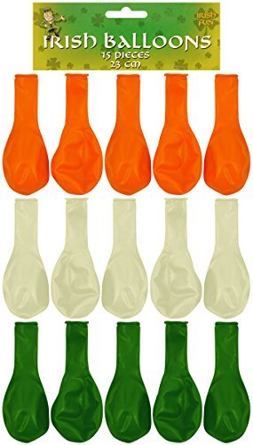 Pack of 15 Green White Orange Irish St Patrick's Day Balloons von Henbrandt