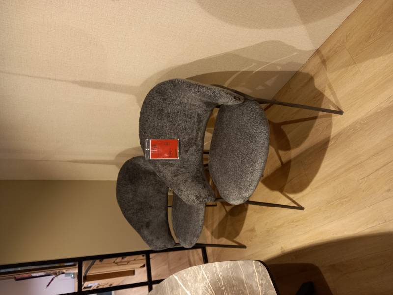 Henders & Hazel Armlehnstuhl 2er-Set LEYLA in Stoff Vulcano anthrazit von Henders & Hazel