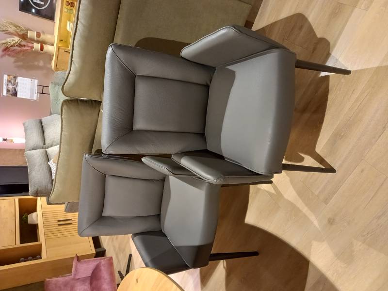 Henders & Hazel Armlehnstuhl 2er-Set OLIVERA in Leder Catania anthrazit PG20 von Henders & Hazel