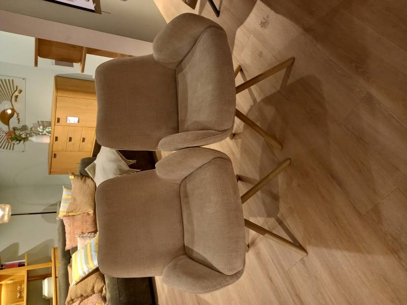 Henders & Hazel Armlehnstuhl 2er-Set RILEY in Stoff Cadiz creme von Henders & Hazel