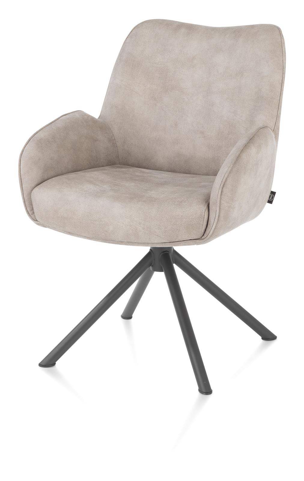 Henders & Hazel Armlehnstuhl RILEY ca. B62 H88 T65 cm in Mikroleder kiesel von Henders & Hazel