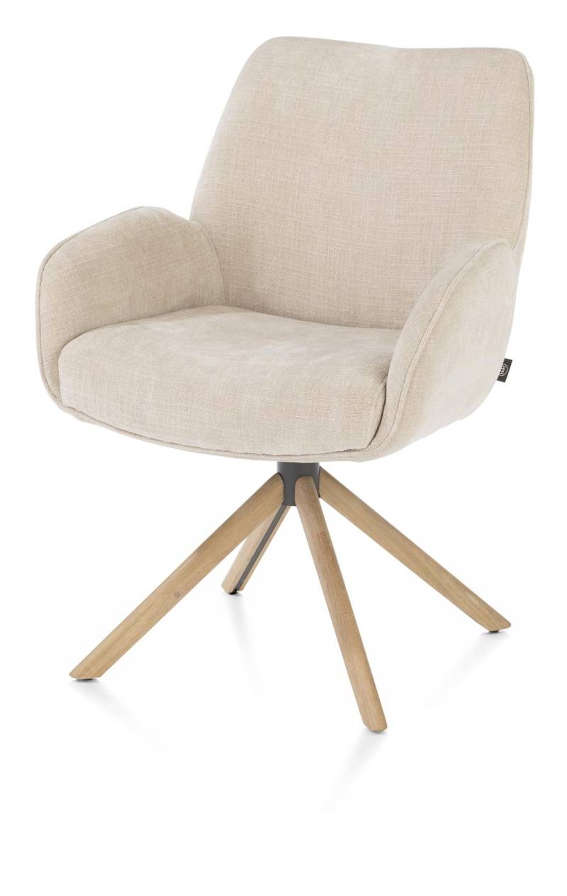 Henders & Hazel Armlehnstuhl RILEY ca. B62 H88 T65 cm in Stoff Cadiz creme von Henders & Hazel