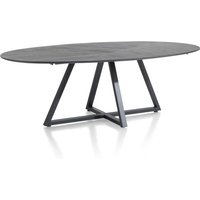 Henders & Hazel Ridgefield Esstisch Ellipse Eiche furniert/Metallgestell off black von Henders & Hazel