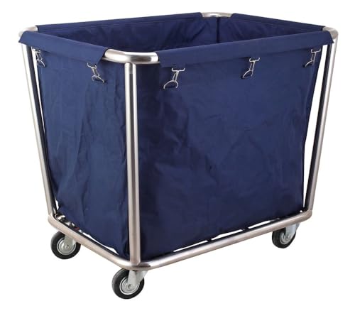 HENDI Wäschetrolley, mit herausnehmbarem Wäschesack, 4 Lenkrollen, 2 davon mit Bremse, 900x650x(H)850mm, Edelstahl von HENDI