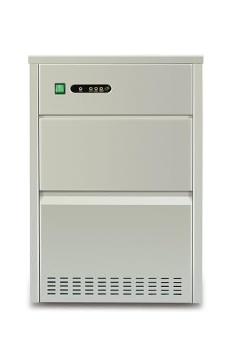 HENDI Eisbereiter, Eismaschine, Selbstkühlendem, Eiswürfelmaschine, 50kg/Tag, Klimaklasse: N. Kühlmittel: R290, 230V, 293W, 398x546x(H)682mm, Edelstahl von HENDI