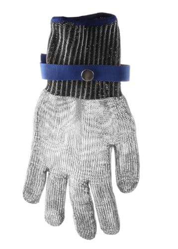 HENDI Austernhandschuh (L), 2 Handschuhen: HPPE-Innenhandschuh und dem Außenhandschuh aus Edelstahl, Schutzhandschuhe, Schnittschutzhandschuh, 330mm von HENDI