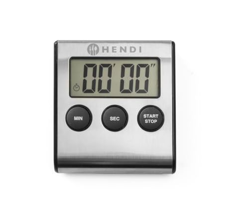 HENDI Digitale Küchenuhr, mit Ständer und Magnet, Countdown bis zu 99Min. Und 59Sek, Küchentimer, 65x70x(H)17mm von HENDI