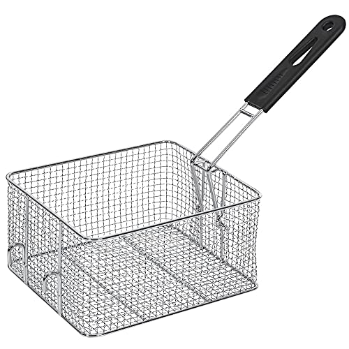 HENDI Frittierkorb, für HENDI Fritteuse (205815 und 205853), hitzebeständiger Griff, Grifflänge: 225mm, 6L, 238x185x(H)100mm, Edelstahl von HENDI