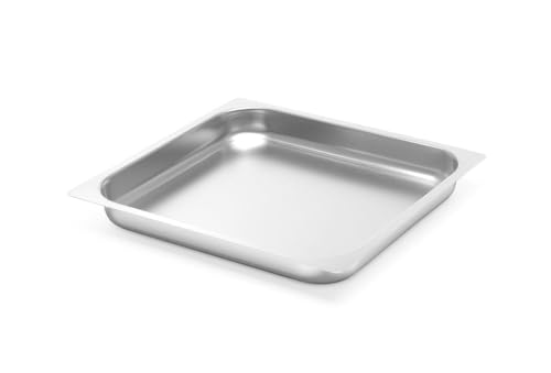 HENDI Gastronorm Tablett, Gastronormbehälter, geeignet zur Verwendung in Öfen, GN 2/3, 354x325x(H)40mm, Edelstahl von HENDI