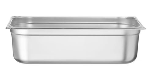 HENDI Gastronormbehälter, Temperaturbeständig von -40° bis 300°C, Heissluftöfen-Kühl- und Tiefkühlschränken-Chafing Dishes-Bain Marie, Stapelbar, 21L, GN 1/1, 530x325x(H)150mm, Edelstahl von HENDI