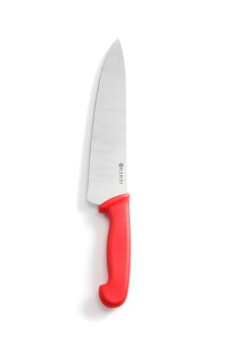 HENDI Kochmesser, Küchenmesser, Messer, HACCP, Geschirrspülmaschinengeeignet, für rohes Fleisch, Klingte: 240mm, Länge 385mm, Edelstahl, Polypropylen, rot von HENDI