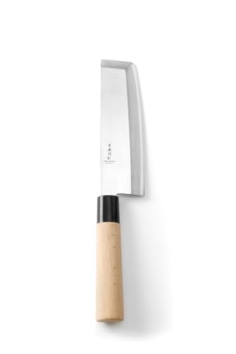 HENDI Messer "Nakiri", mit Holzgriff, Japanische Messer, Küchenmesser, Messer, Deutscher Stahl X50CrMoV15, Klinge: 180mm, Länge: 325mm von HENDI