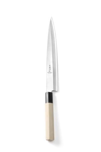 HENDI Messer "Sashimi", mit Holzgriff, Japanische Messer, Küchenmesser, Messer, Deutscher Stahl X50CrMoV15, Klinge: 240mm, Länge: 370mm von HENDI