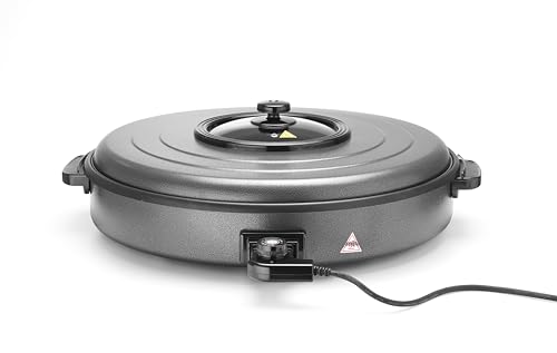 HENDI Partypfanne, Electropfanne, Induktionskochfeld, Induktions-herd, geeignet zum Frittieren, Braten und Warmhalten, 233V, 1600W, ø530x(H)190mm, Aluminium von HENDI